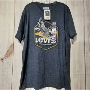 Levi's Shirt Men's‎ XXL Blue T-shirt Short Sleeve Crew Neck Eagle